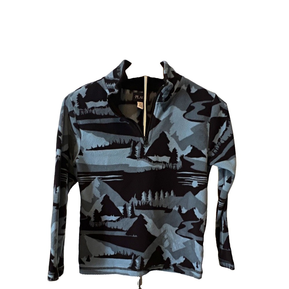 The Children's Place Boys Fleece Sweatshirt 1/4 Zip Mock Neck Graphic Print